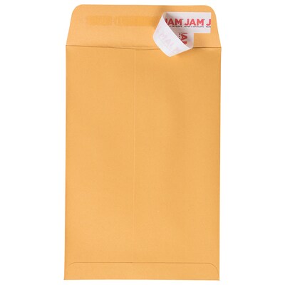 JAM Paper Peel and Seal Open End Catalog Envelope, 6" x 9", Brown, 500/Pack (13034199C)