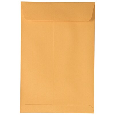 JAM Paper Peel and Seal Open End Catalog Envelope, 6" x 9", Brown, 500/Pack (13034199C)