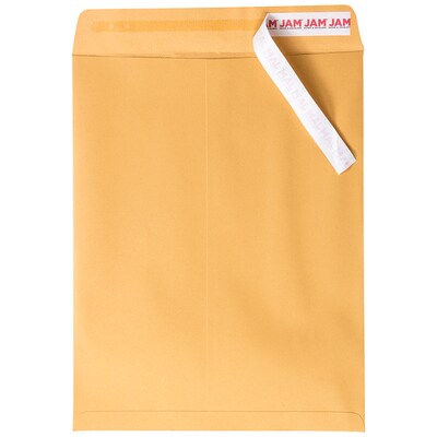 JAM Paper Peel & Seal Open End #13 Catalog Envelope, 10 x 13, Brown, 500/Pack (13034233C)