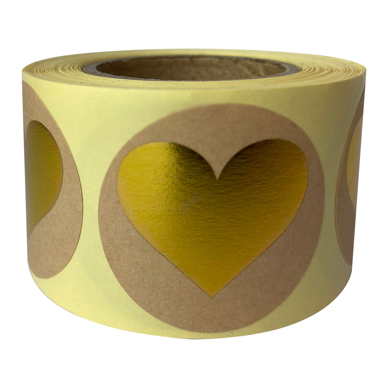 Great Papers! Heart Stickers, Gold/Kraft, 250/Roll (2020154)