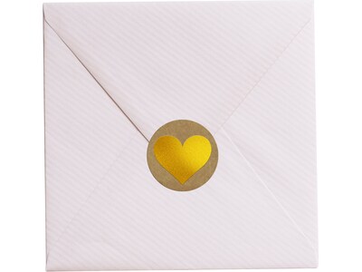 Great Papers! Heart Stickers, Gold/Kraft, 250/Roll (2020154)