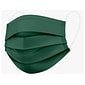 WeCare Individually Wrapped  Disposable Face Mask, 3-Ply, Adult, Hunter Green, 50/Box (WMN100059)