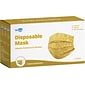 WeCare Individually Wrapped Disposable Face Mask, 3-Ply, Adult, Gold, 50/Box (WMN100076)