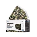 WeCare Individually Wrapped Disposable Face Mask, 3-Ply, Adult, Green Camo, 50/Box (WMN100019)