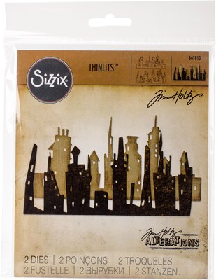 Sizzix Thinlits Dies By Tim Holtz 2/Pkg-Skyline Cityscape