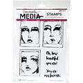 Dina Wakley Media Cling Stamps 6X9-Boxed Faces