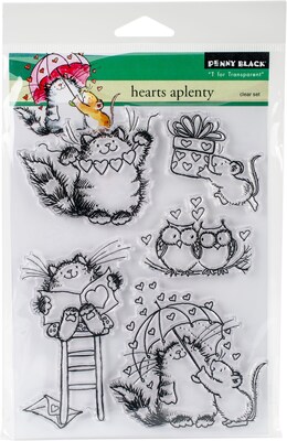 Penny Black Clear Stamps 5X7-Hearts Aplenty