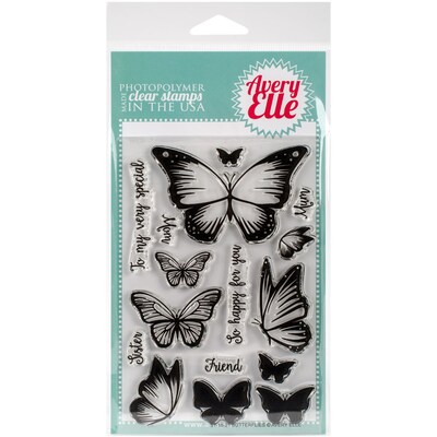 Avery Elle Clear Stamp Set 4X6-Butterflies