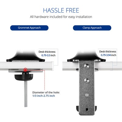 Fleximounts Adjustable Monitor Mount, Up to 27", Black (L01)
