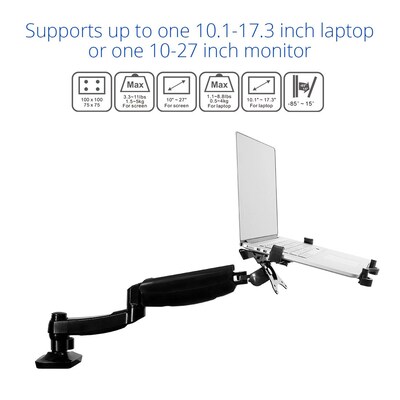 Fleximounts Adjustable Monitor Mount, Up to 27", Black (L01)