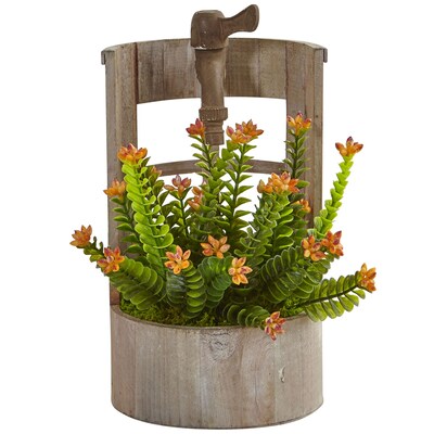 Nearly Natural Sedum in Garden Planter (6303)