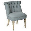Ave Six Aubrey Tufted Accent Chair with Brushed Wood Finish & Klein Sea Fabric (AUBAS-K21)