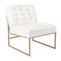 Ave Six Anthony 26” Wide Chair with Gold Finish Base and White Faux Leather Fabric (ATH51-W32)