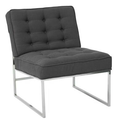Ave Six Anthony 26” Wide Chair with Chrome Base and Klein Charcoal Fabric (ATH51-K26)