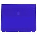 JAM Paper® Plastic 3 Hole Punch Binder Envelopes with Hook & Loop, 9.5 x 11.5 with 1 Inch Expansion, Purple, 12/Pack (218VB1pu)