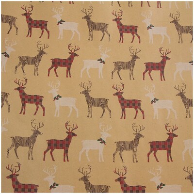 Kids Kraft Christmas Wrapping Paper Set (125 Sq Ft) - 5 Rolls