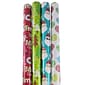 JAM Paper® Christmas Design Wrapping Paper- 100 Sq Ft - Holographic Merry Christmas Set - 4/Pack