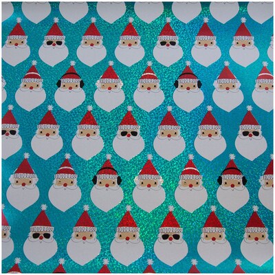 JAM Paper® Christmas Design Wrapping Paper- 100 Sq Ft - Holographic Merry Christmas Set - 4/Pack