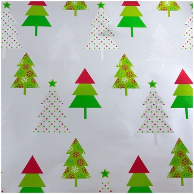 JAM Paper® Wrapping Paper - Premium Foil Gift Wrap - 100 Sq Ft - Holly Jolly Set - 4/Pack