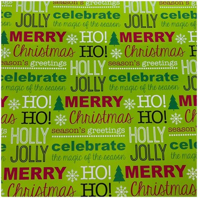 JAM Paper® Wrapping Paper - Premium Foil Gift Wrap - 100 Sq Ft - Holly Jolly Set - 4/Pack