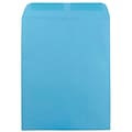 JAM Paper 10 x 13 Open End Catalog Colored Envelopes, Blue Recycled, 50/Pack (87725i)