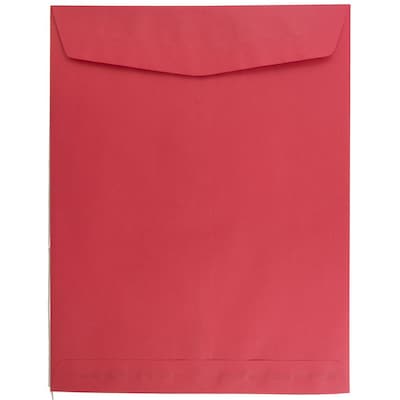 JAM Paper 10 x 13 Open End Catalog Colored Envelopes, Red Recycled, 50/Pack (v0128192i)