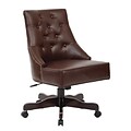 Inspired by Bassett Rebecca Office Chair with Dark Espresso Finish Base and Cocoa Bonded Leather Fabric (BP-REBEX-BD24)