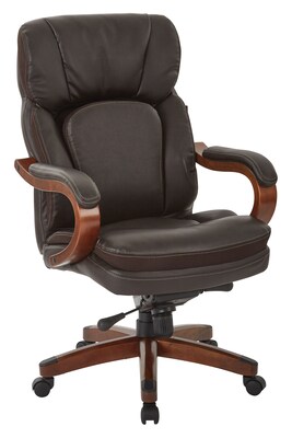 Inspired by Bassett Van Buren Espresso Bonded Leather Knee Tilt Executive Chair (BP-VANEX-EC1)