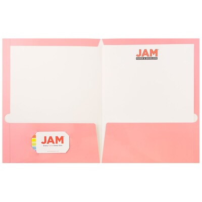 JAM Paper Glossy 2-Pocket Presentation Folders, Assorted Colors, 6/Pack (385GFASSRT)