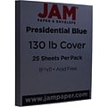 JAM Paper Extra Heavyweight 130 lb. Cardstock Paper, 8.5 x 11, Navy Blue, 25 Sheets/Pack (29613162