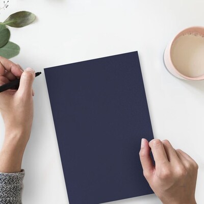 JAM Paper Extra Heavyweight 130 lb. Cardstock Paper, 8.5" x 11", Navy Blue, 25 Sheets/Pack (296131627)