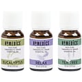 HoMedics Relax Sampler Therapeutic-Grade Essential Oil, Eucalyptus, Tea Tree & Relax Blend, 0.5 oz., 3/Pack (ARMH-EO15AP1)