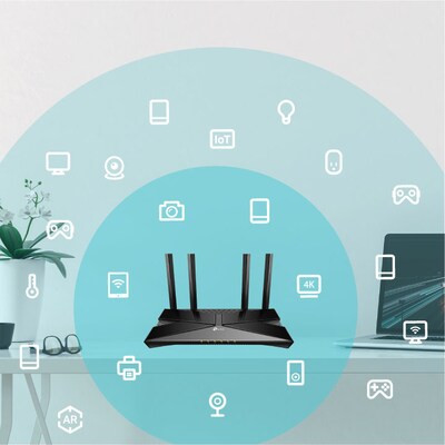 TP-LINK Archer AX3000 Dual Band MU-MIMO Gaming Router, Black (ARCHER AX3000)