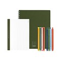 Poppin Work Happy 1-Subject Notebook Kit, 8.5 x 11, Ruled, 80 Sheets, Olive (108514)
