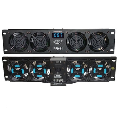 Pyle 19 Rack Mount Cooling Fan System W/Temperature Display (PFN41)