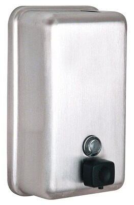 Alpine Manual Surface-Mounted Stainless Steel Liquid Hand Soap Dispenser, 40 oz Capacity (ALP423-SSB)