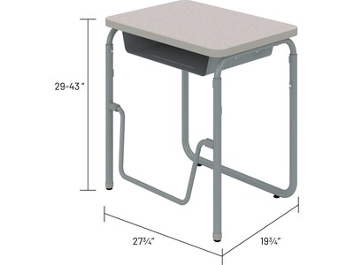 Safco AlphaBetter 28" Student Desk, Pebble Gray (1224GR)
