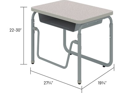 Safco AlphaBetter 28" Student Desk, Pebble Gray (1222GR)