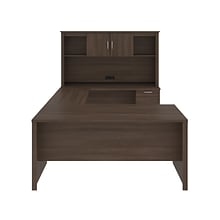 Bestar Logan 66 U-Shaped Desk with Hutch, Brown (46410-52)