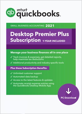 QuickBooks® Desktop Premier Plus 2021 for 1 User, Windows, Download (0608529)