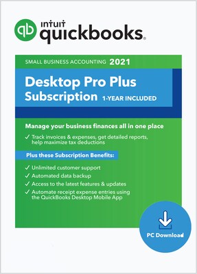 QuickBooks® Desktop Pro Plus 2021 for 1 User, Windows, Download (0608530)