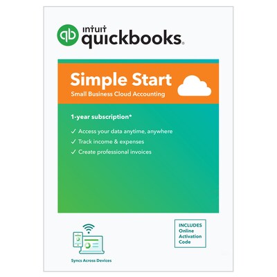 QuickBooks® Online Simple Start 2021 for 1 User, Windows, Download (0608425)