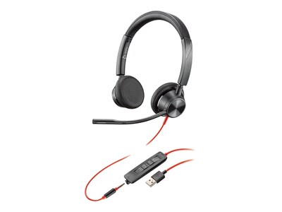 Poly Studio P5/Blackwire 3325 USB Webcam and Stereo Headset Kit, White/Black/Red (2200-87130-025)