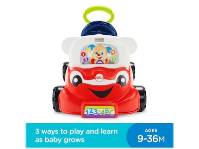 Fisher-Price Laugh and Learn 3-in-1 Smart Car, Multicolored (FNT03)