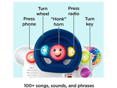 Fisher-Price Laugh and Learn 3-in-1 Smart Car, Multicolored (FNT03)