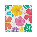 Amscan Summer Hibiscus Luau Beverage Napkin, Multicolor 100/Pack (702735)