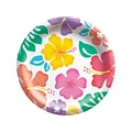 Amscan Hibiscus Luau Round Plate, Multicolor 50/Pack (752735)