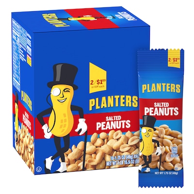 Planters Salted Peanuts, 1.75 oz., 18 Bags/Pack (209-00627)
