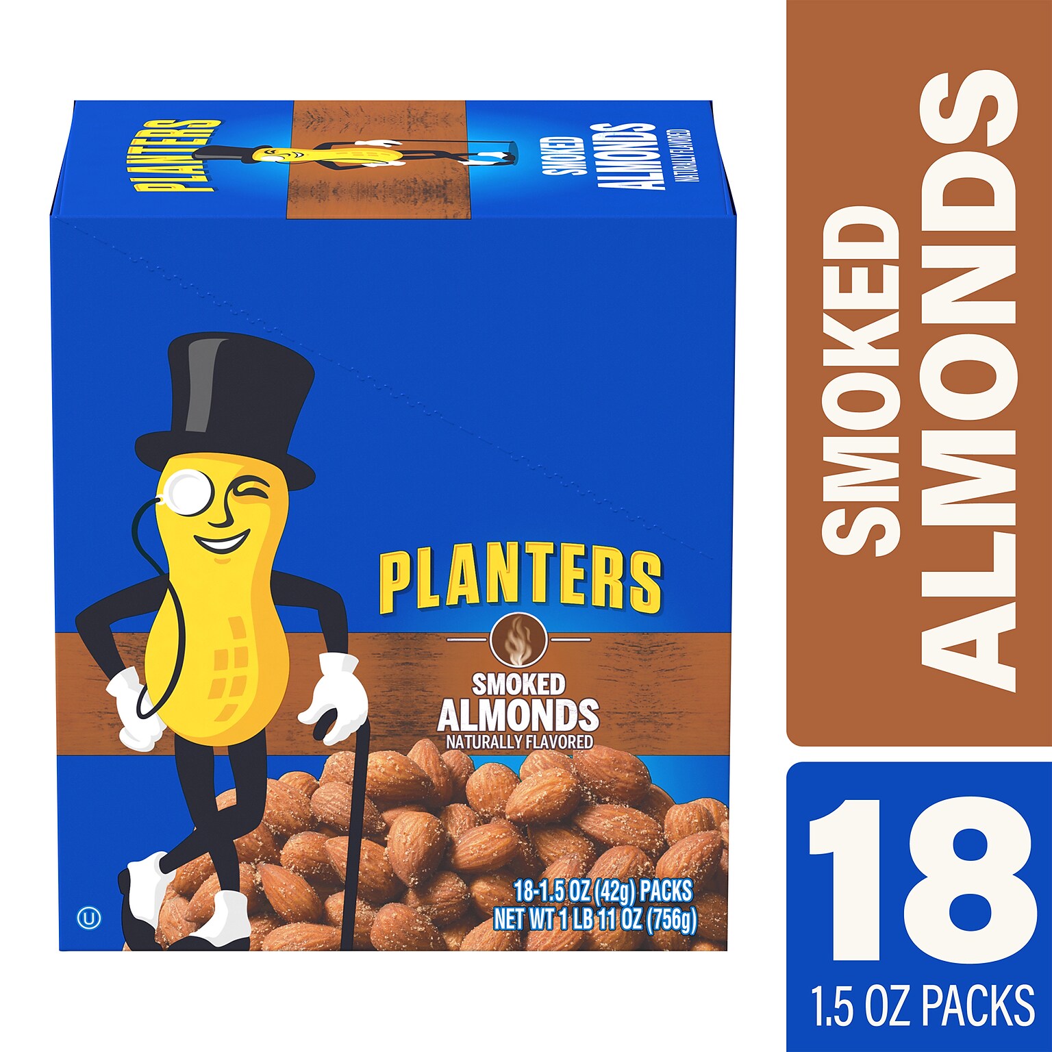 Planters® Smoked Almonds, 1.5 oz. Bags, 18/Box (07237)