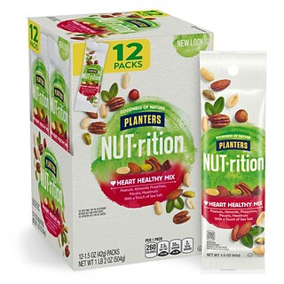 Planters NUT-rition Heart Healthy Mix Nuts, Variety, 1.5 Oz., 12/Pack (220-00496)